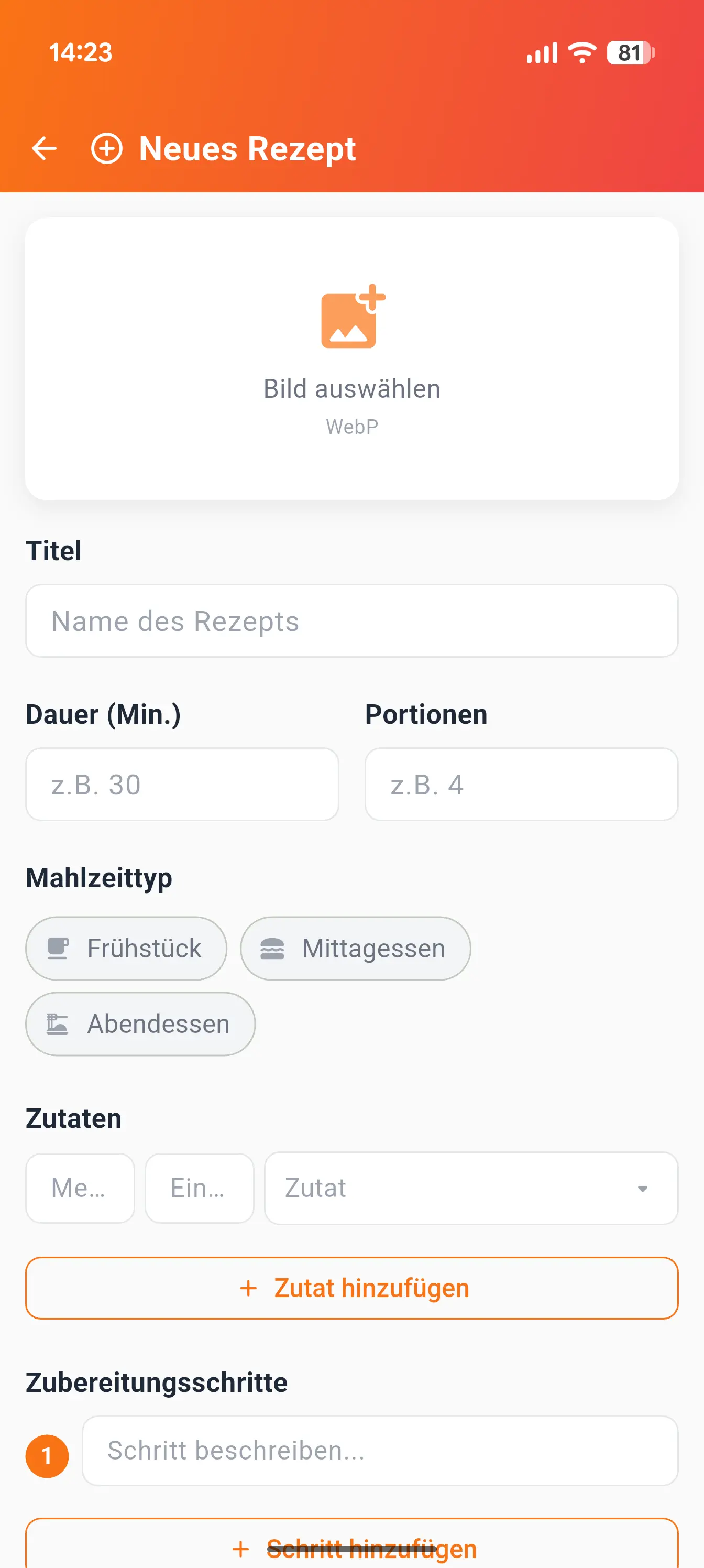 Gusto Rezept erstellen - Eigene Rezepte anlegen und teilen
